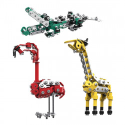 499pcs diy metal assembly model set educational toy (flamingo + giraffe + crocodile)