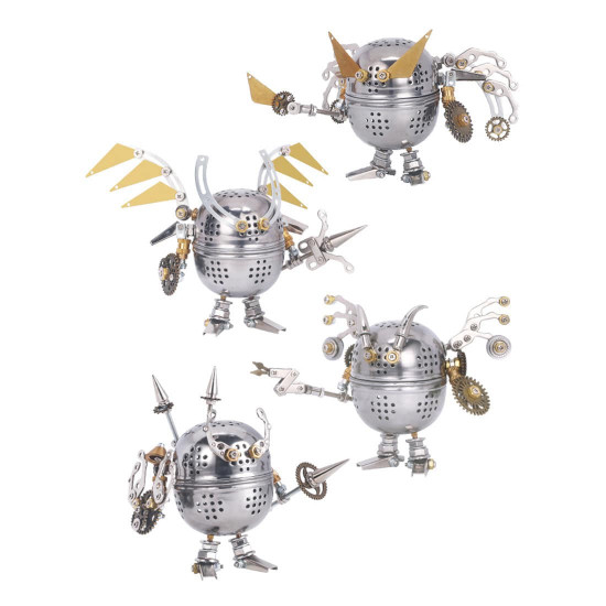 4pcs diy mechanical mini devil warrior 3d assembly model