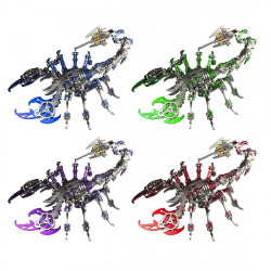 4pcs scorpions diy animal 3d metal model kits for adult