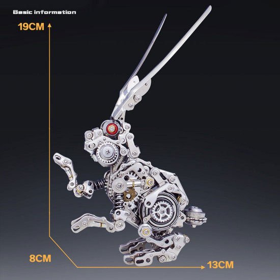 500pcs punk mechanical rabbit diy assembly model 3d metal puzzle