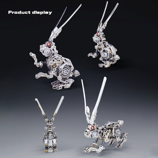 500pcs punk mechanical rabbit diy assembly model 3d metal puzzle