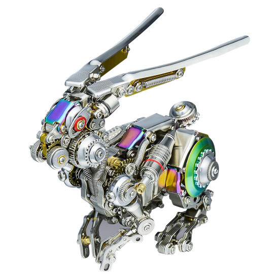 500pcs punk mechanical rabbit diy assembly model 3d metal puzzle