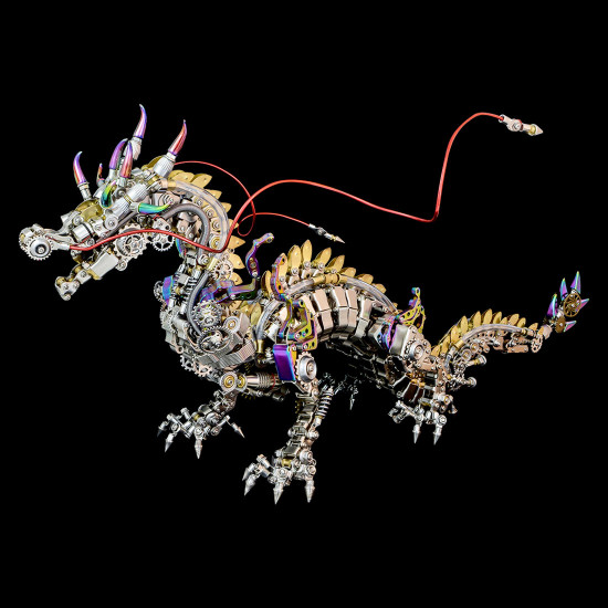 50cm cyberpunk mythical dragon 3d metal puzzle kits