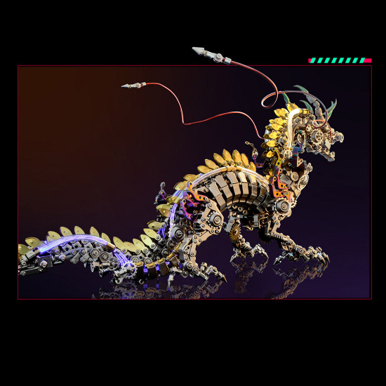 50cm cyberpunk mythical dragon 3d metal puzzle kits