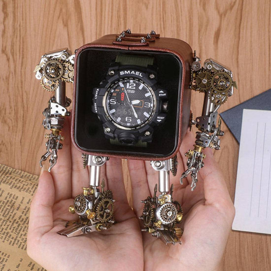 540pcs+ diy mechanical chronos watch stand mecha warrior metal model