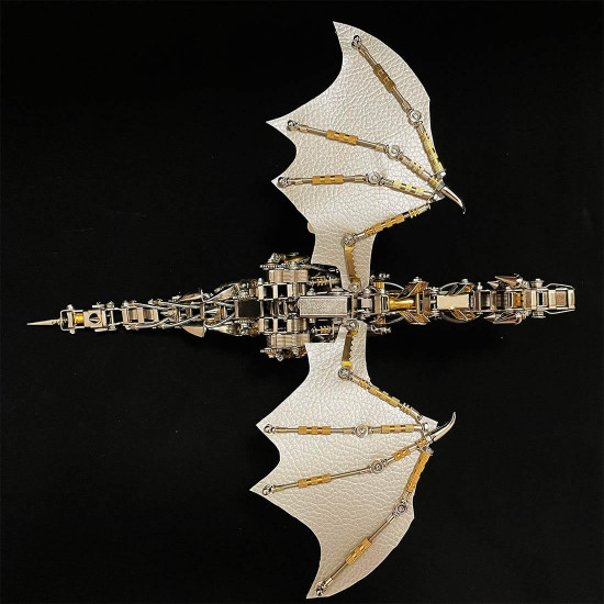 600cs diy mechanical steampunk western dragon with wing assembly 3d metal model kits