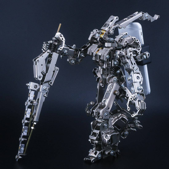 638pcs metal blade master assembly mecha model kit phone holder