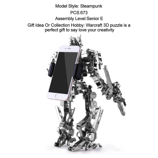 673pcs 3d metal explorer mobile phone holder diy mechanical kit