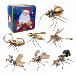 7pcs exquisite mini mechanical insect christmas gift box set educational toy gift