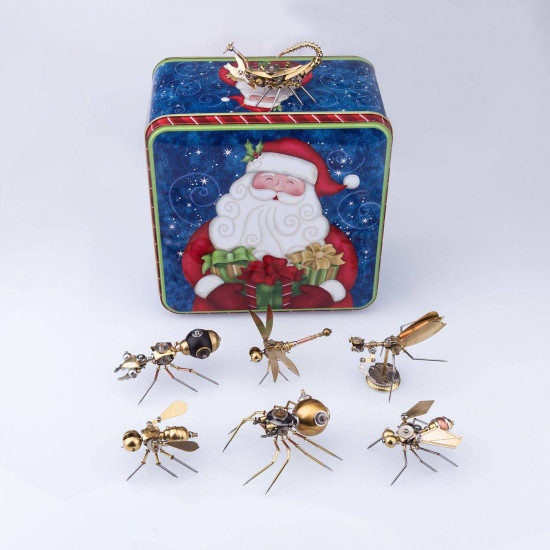 7pcs exquisite mini mechanical insect christmas gift box set educational toy gift