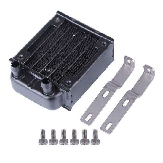 8.3 x 6 x 3.7cm water-cooled tank radiator with bracket kit for toyan single-cylinder 4-stroke engine