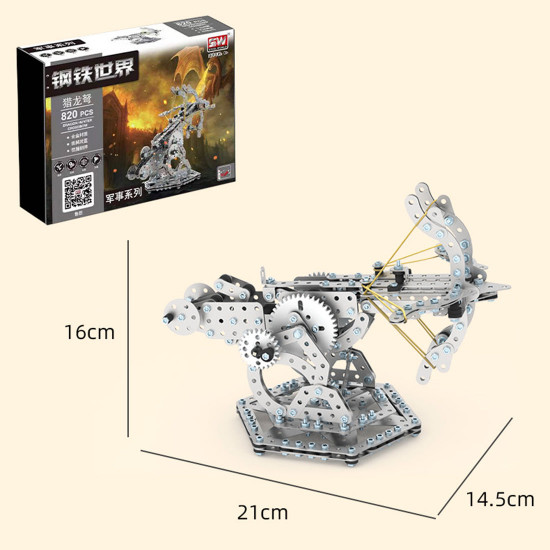 820pcs metal assembly diy toy mechanical gear transmission launched dragon hunting crossbow