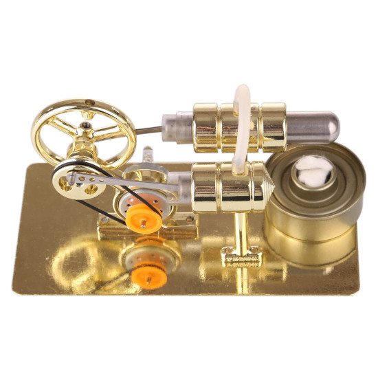 assembly single cylinder stirling engine generator diy model - golden