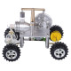 balance type single cylinder hot air stirling engine powered modified 4-wheeled car model physical experiment lab toy