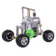 balance type single cylinder hot air stirling engine powered modified 4-wheeled car model physical experiment lab toy