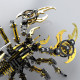 black & golden 3d stainless steek diy scorpion metal model kits