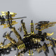 black & golden 3d stainless steek diy scorpion metal model kits