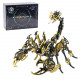 black & golden 3d stainless steek diy scorpion metal model kits