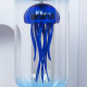 blue mechanical capsule jellyfish model artistic with glass cover