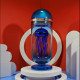 blue mechanical capsule jellyfish model artistic with glass cover