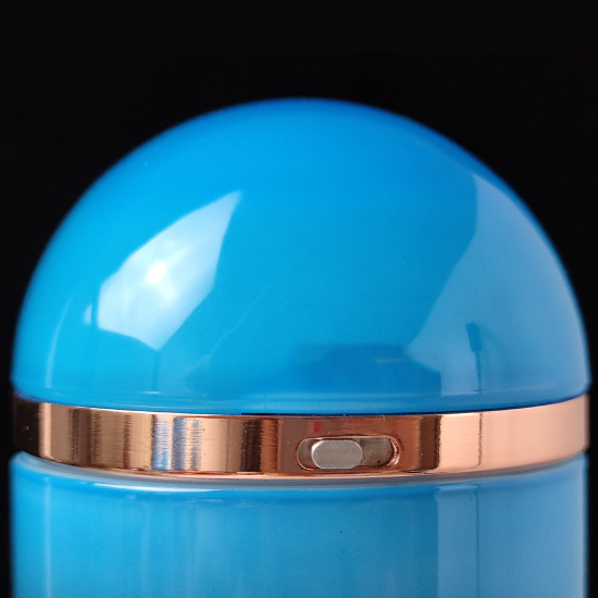 blue mechanical capsule jellyfish model artistic with glass cover