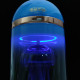 blue mechanical capsule jellyfish model artistic with glass cover