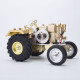 brass gas powered roller tractor vehicle model with mini horizontal water-cooled engine