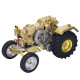 brass gas powered roller tractor vehicle model with mini horizontal water-cooled engine