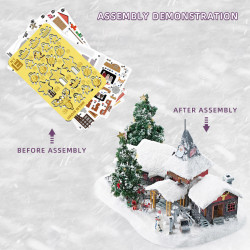 build a christmas santa claus's village model 3d puzzle kits