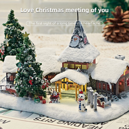 build a christmas santa claus's village model 3d puzzle kits