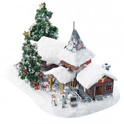 build a christmas santa claus's village model 3d puzzle kits