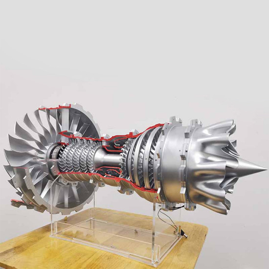 building a 1/20 working jet turbofan engine model kit silver