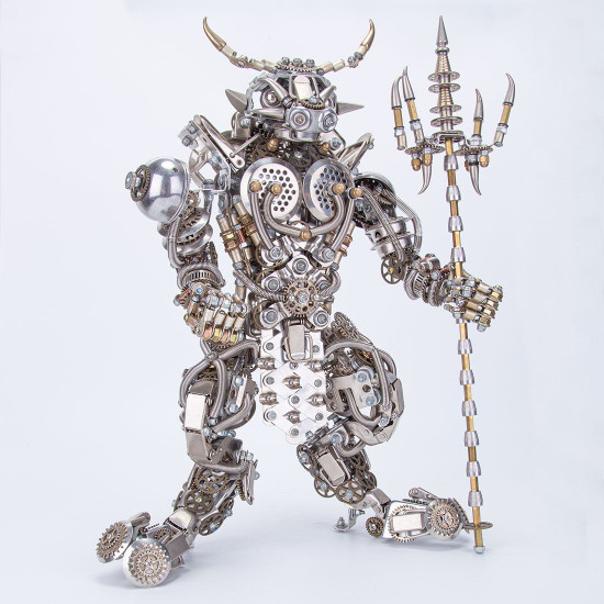 bull-headed demon minotaur 3d diy metal assembly model building kits