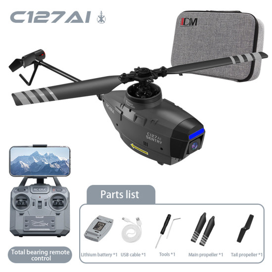 c127ai scout drone model 2.4g rc 4ch single-rotor brushless rc helicopter model without aileron - rtf version