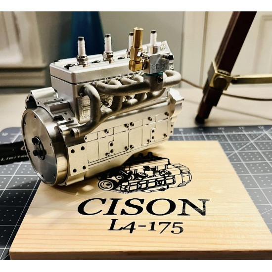 cison fl4-175 flathead inline 4 cylinder four stroke 9,000rpm rc water-cooled gasoline engine 17.5cc