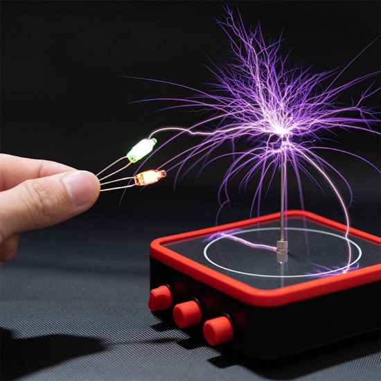 cool tiny bluetooth music tesla coil red frame tc10