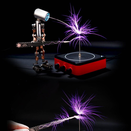 cool tiny bluetooth music tesla coil red frame tc10