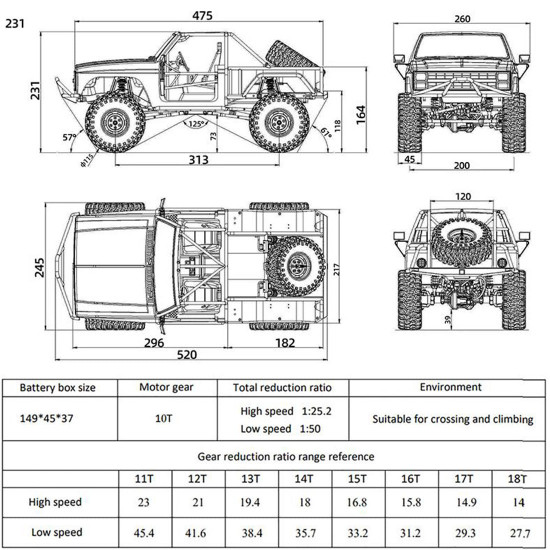 crossrc xt4 1/10 2.4g rc electric off-road crawler aseembly model kit version