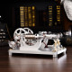 custom 2 cylinders hot air stirling engine model generator with voltage meter & led lamp bead