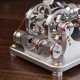 custom 2 cylinders hot air stirling engine model generator with voltage meter & led lamp bead