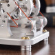 custom 2 cylinders hot air stirling engine model generator with voltage meter & led lamp bead