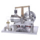 custom balance type hot air single cylinder stirling engine generator model with  led bulb & voltage digital display meter