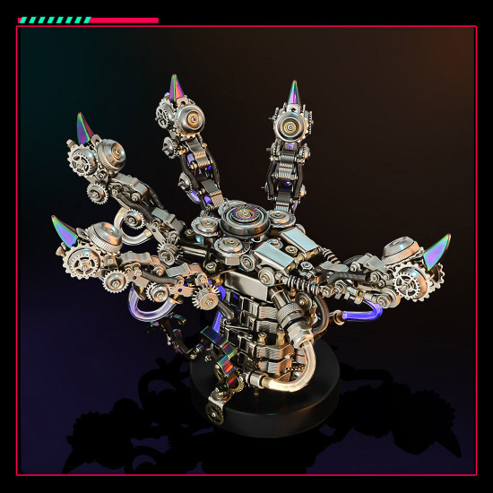 cyberpunk light dragon claw lamp metal model kits for adults 1000+pcs