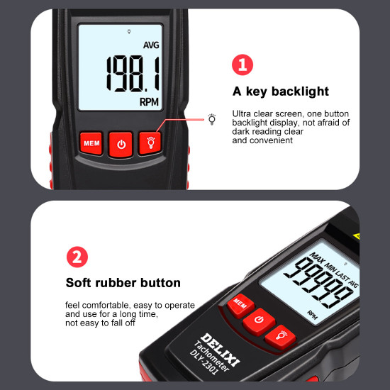 digital tachometer tester noncontact laser photo sensor for model engine with 2.5 to 99,999 rpm accuracy