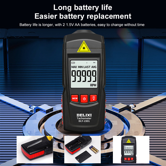 digital tachometer tester noncontact laser photo sensor for model engine with 2.5 to 99,999 rpm accuracy