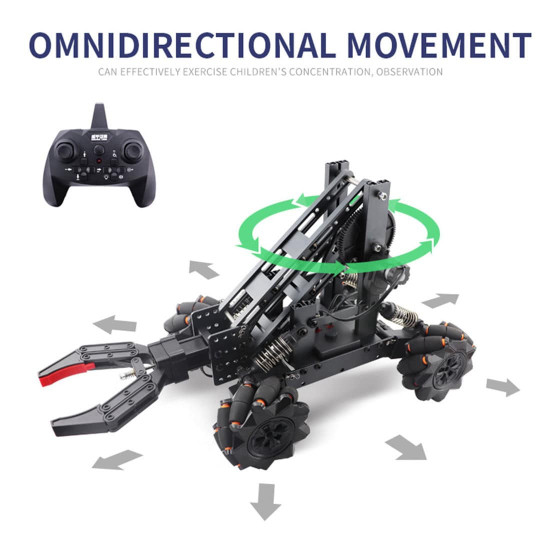 diy 14ch 2.4g alloy remote control robotic arm multifunctional engineering vehicle model kit