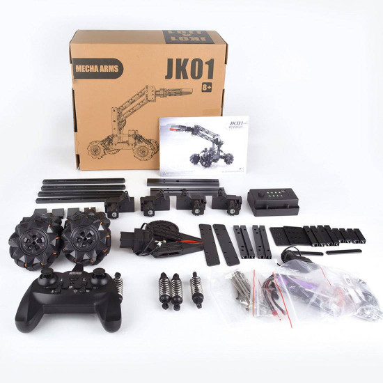 diy 14ch 2.4g alloy remote control robotic arm multifunctional engineering vehicle model kit