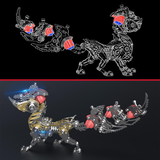 diy 3d metal linglong fox model building kits for adults