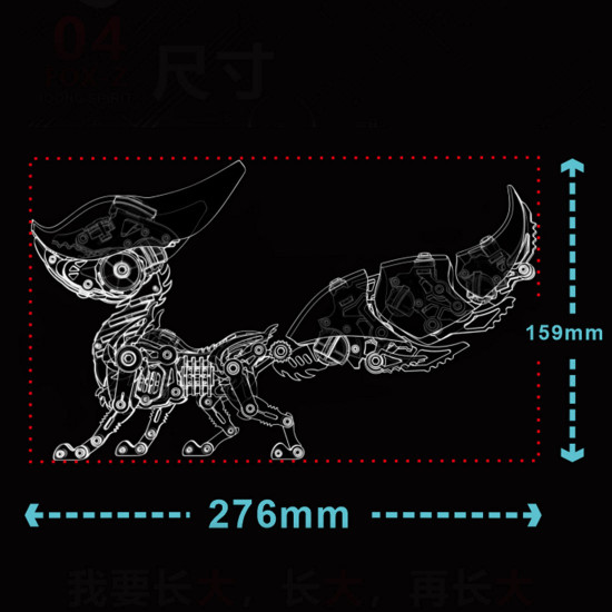 diy 3d metal linglong fox model building kits for adults