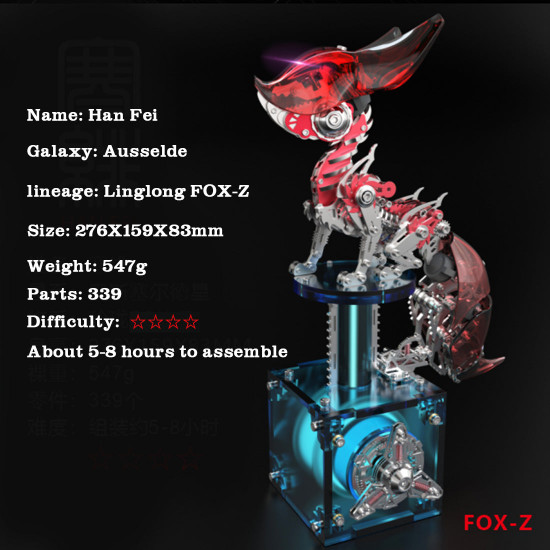 diy 3d metal linglong fox model building kits for adults